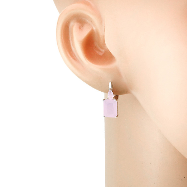 Серьги из серебра с кварцем