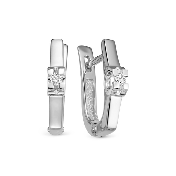 Серьги из белого золота с бриллиантами