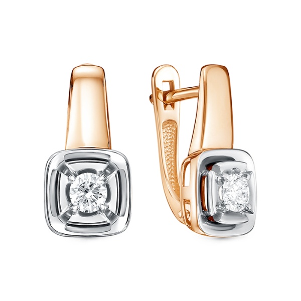 Серьги из красного золота с бриллиантами