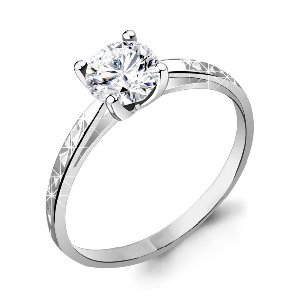 Кольцо из серебра с фианитами