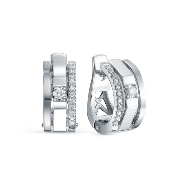 Серьги из белого золота с бриллиантами