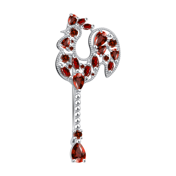 Брошь из серебра с фианитами