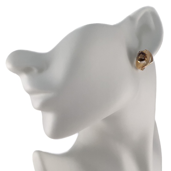 Серьги из золота с раухтопазом и фианитами