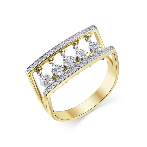 Кольцо из желтого золота с бриллиантами