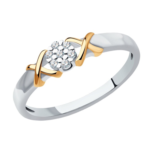 Кольцо из белого золота с бриллиантами