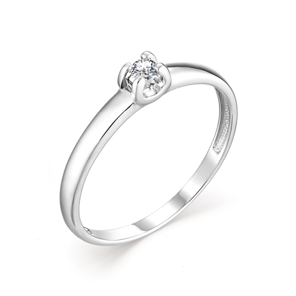 Кольцо из белого золота с бриллиантом