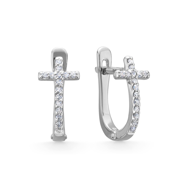 Серьги из белого золота с бриллиантами