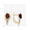 Серьги из красного золота с гранатами и фианитами