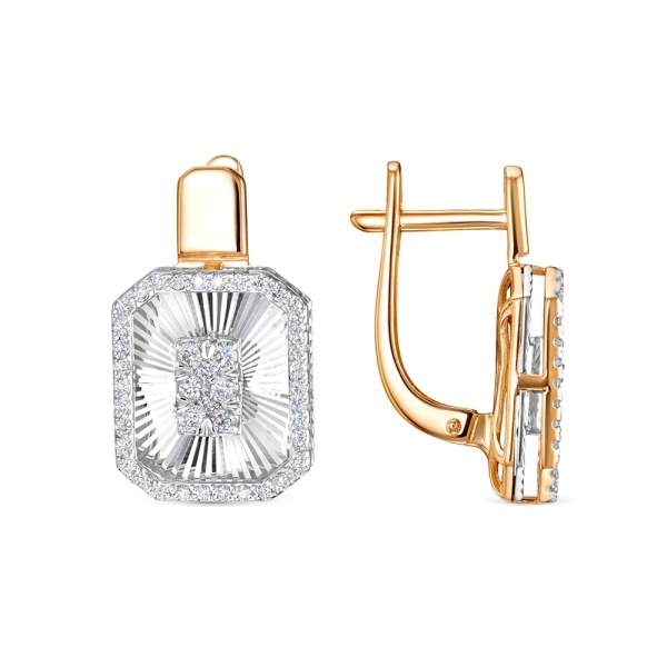 Серьги из красного золота с бриллиантами