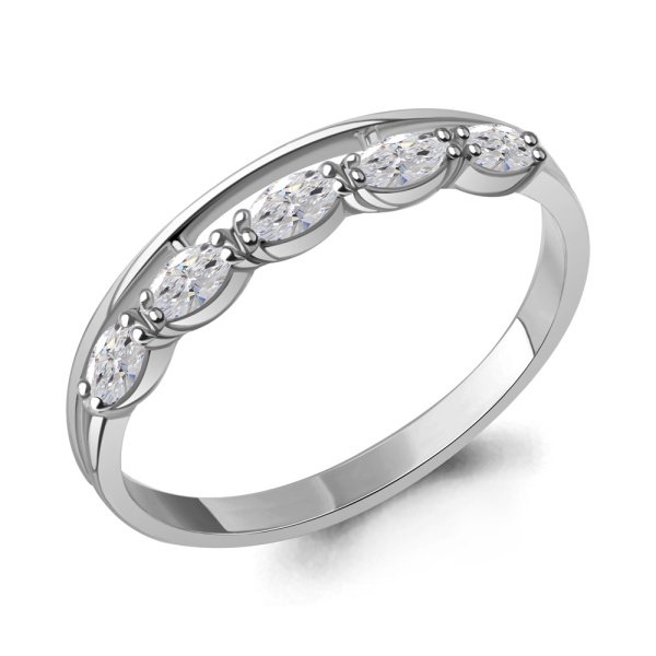 Кольцо из серебра с фианитами