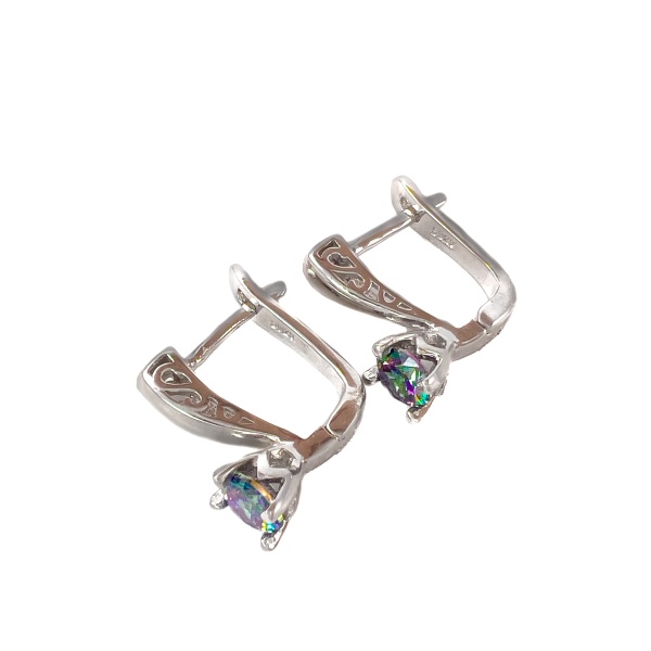 Серьги из серебра с мистик топазом