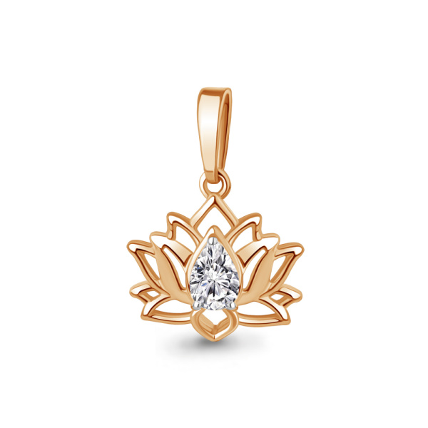 Подвеска из красного золота с фианитом