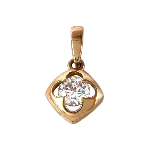 Подвеска из красного золота с фианитом