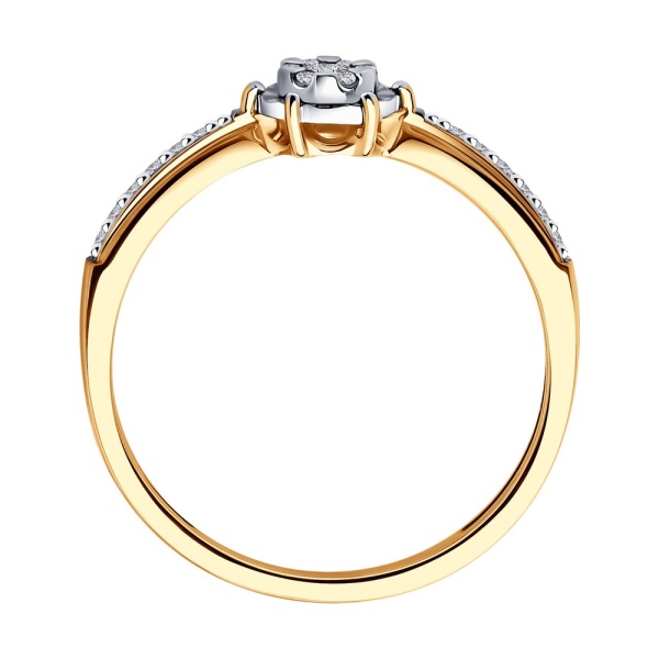 Кольцо из красного золота с бриллиантами