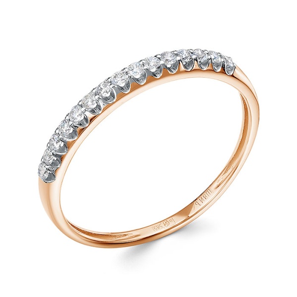 Кольцо из красного золота с бриллиантами