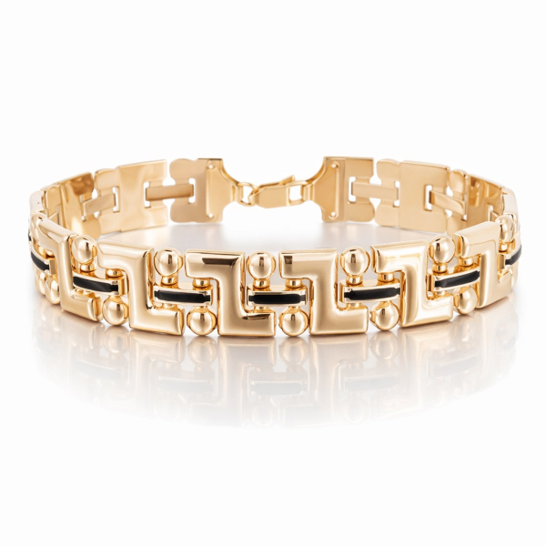 Браслет из красного золота с эмалью