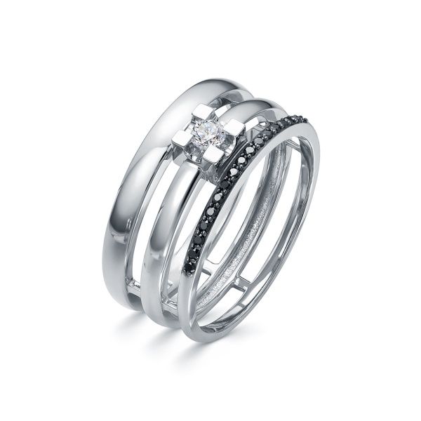 Кольцо из белого золота с бриллиантами