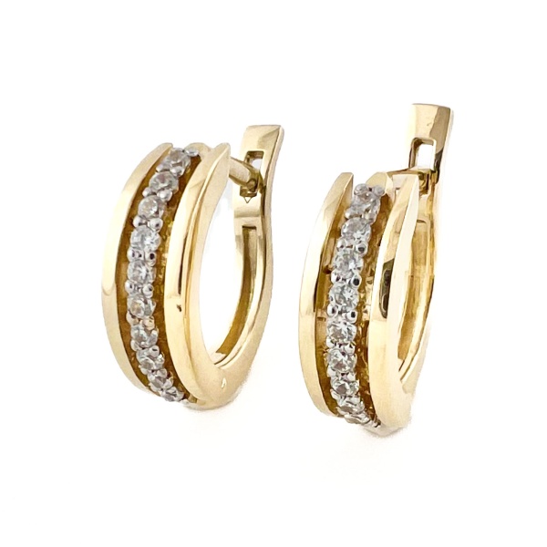 Серьги из золота с фианитами