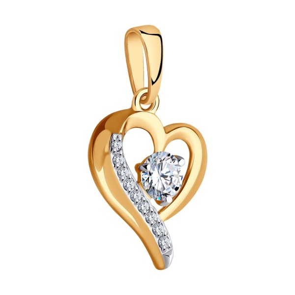 Подвеска из красного золота с фианитами