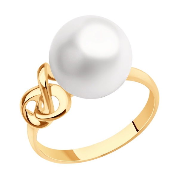 Кольцо из красного золота с жемчугом