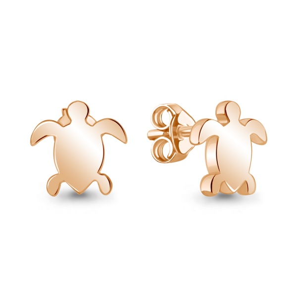 Серьги пусеты из красного золота