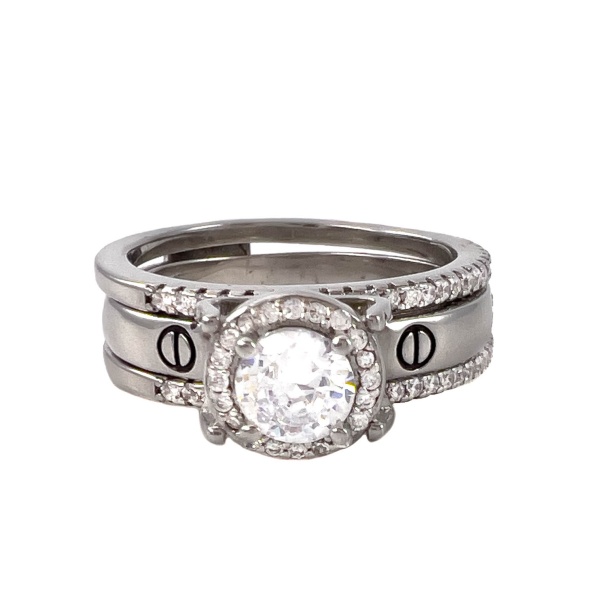 Кольцо из серебра с фианитами