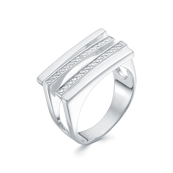 Кольцо из белого золота с бриллиантами