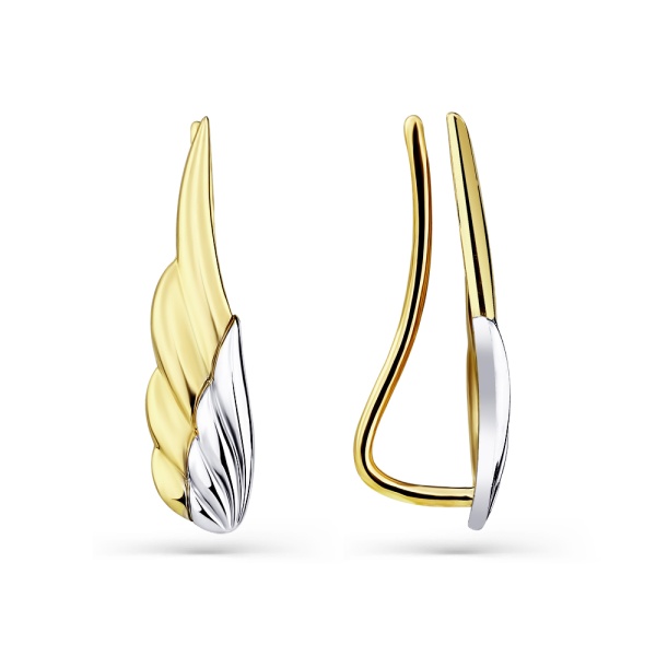 Серьги из комбинированного золота