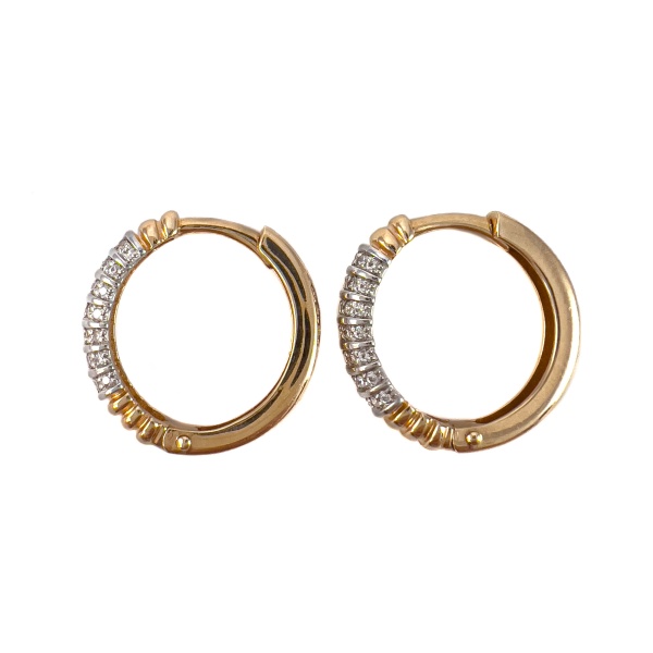 Серьги конго из красного золота с фианитами