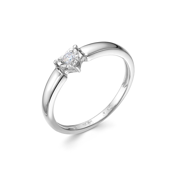 Кольцо из белого золота с бриллиантом