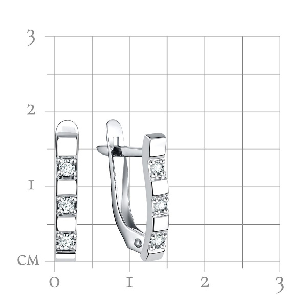 Серьги из серебра с фианитами