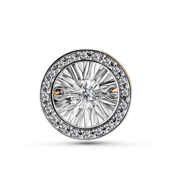 Подвеска из красного золота с танцующим бриллиантом