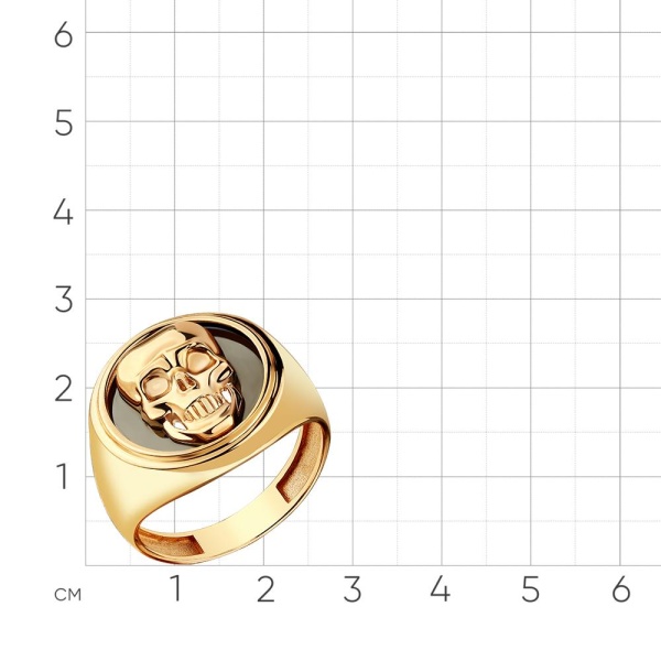 Печатка из красного золота «Череп»