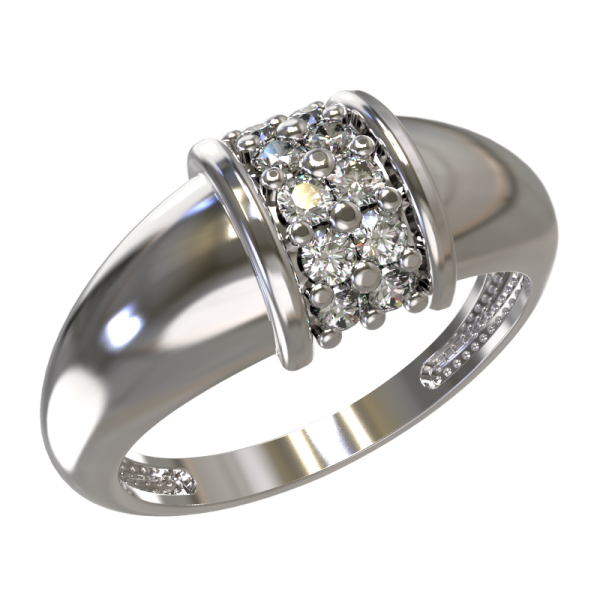 Кольцо из серебра с фианитами