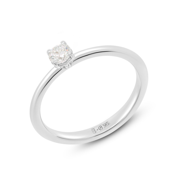 Кольцо из белого золота с бриллиантом