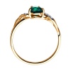 Кольцо из красного золота с гидротермальным изумрудом и фианитами
