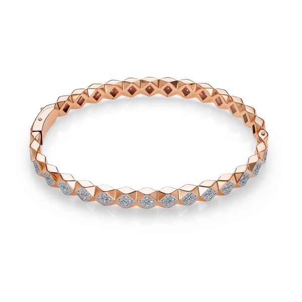 Браслет из красного золота с фианитами