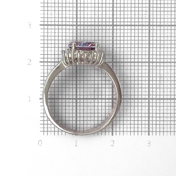 Кольцо из серебра с мистик топазом и цирконом