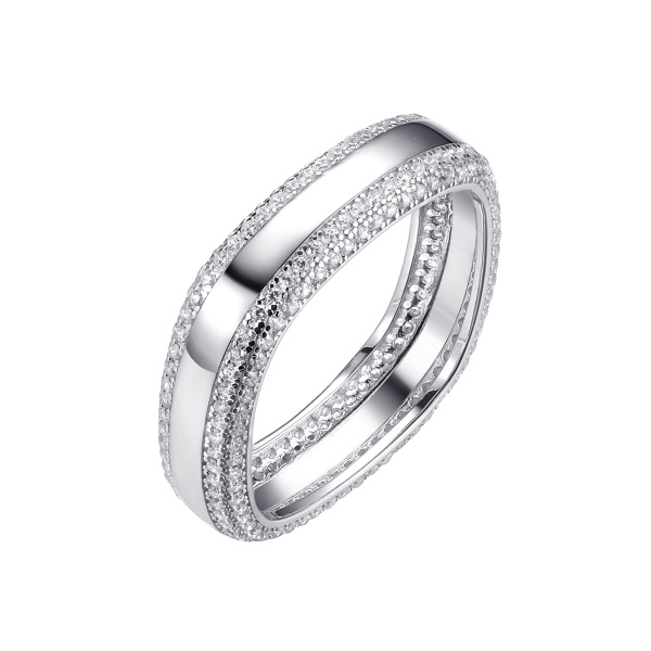 Кольцо из серебра с фианитами