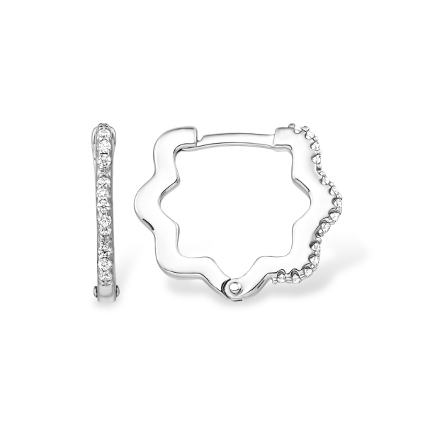 Серьги из серебра с фианитами