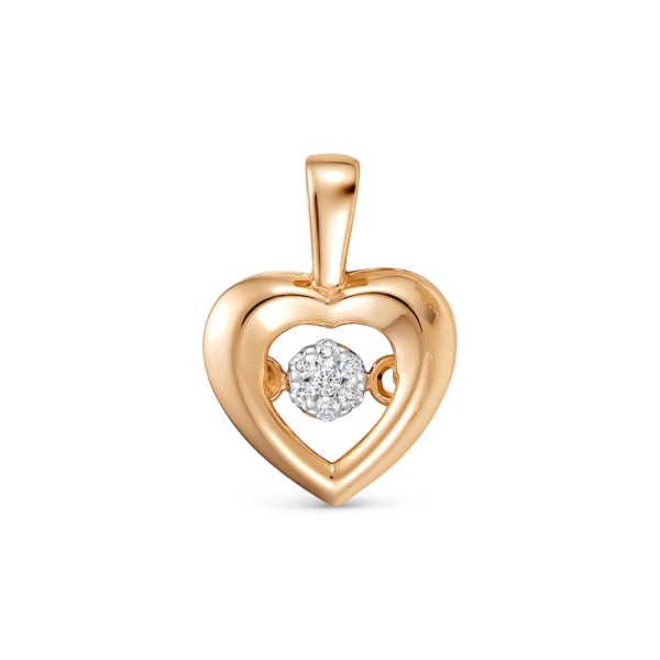 Подвеска из красного золота с бриллиантами