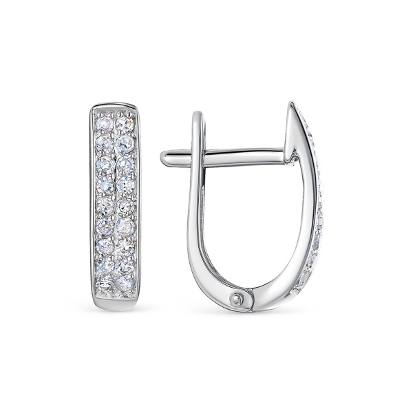 Серьги из белого золота с бриллиантами