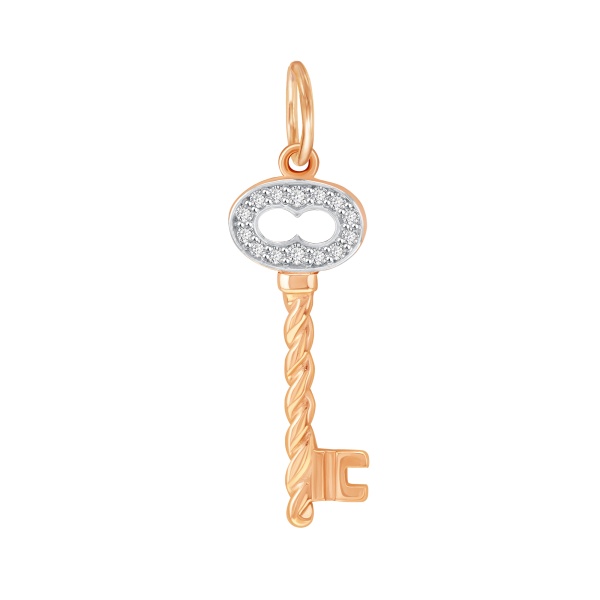 Подвеска из красного золота с фианитами