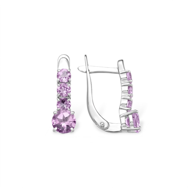 Серьги из серебра с аметистами