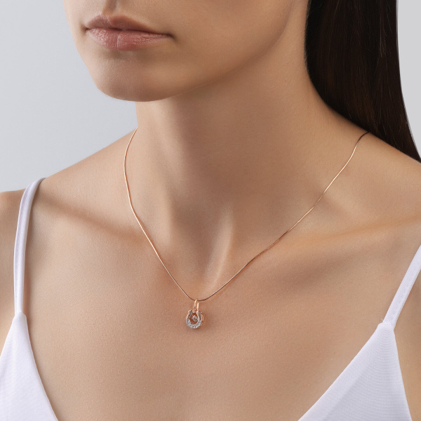 Подвеска из красного золота с фианитами