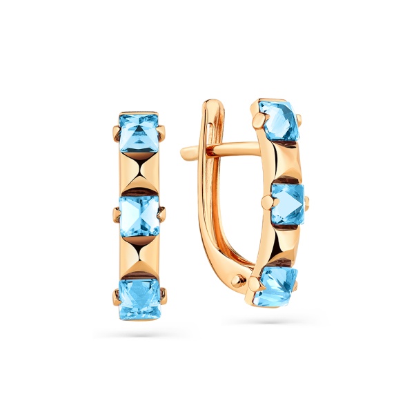 Серьги из красного золота с топазами