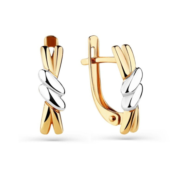 Серьги из комбинированного золота