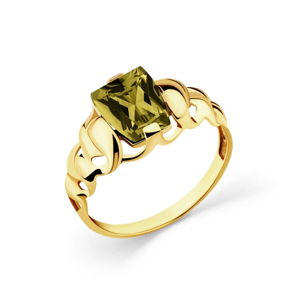 Кольцо из желтого золота с султанитом