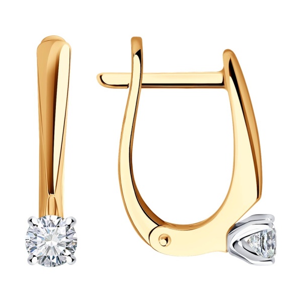 Серьги из красного золота с бриллиантами