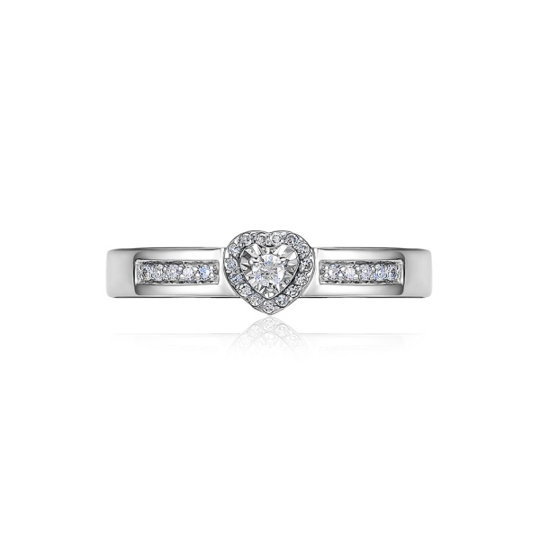 Кольцо из белого золота с бриллиантами